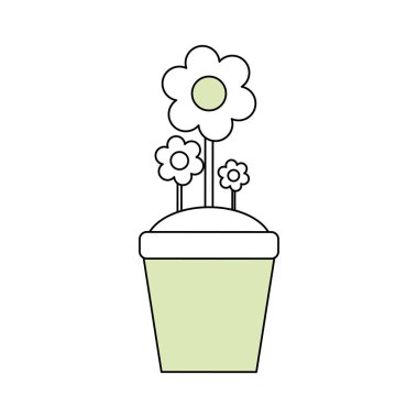 Pot simge vektör çizim grafik tasarım güzel çiçek