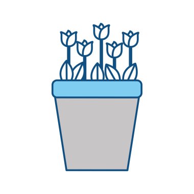 Pot simge vektör çizim grafik tasarım güzel çiçek