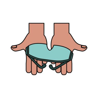 Gözlük endüstriyel güvenlik simge vektör çizim grafik tasarım