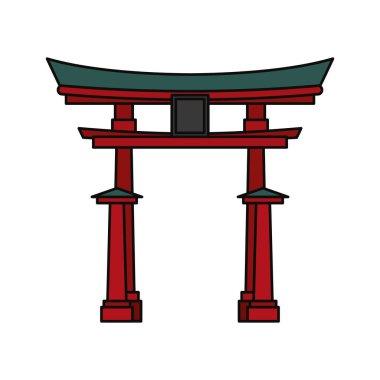 Simge vektör çizim grafik tasarım bina Japonca Tapınak