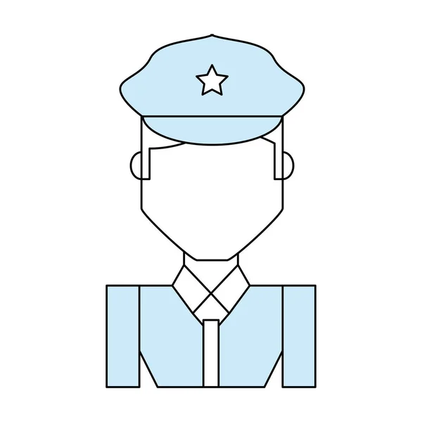 Policía Caricatura Icono Vector Ilustración Diseño Gráfico — Vector de stock