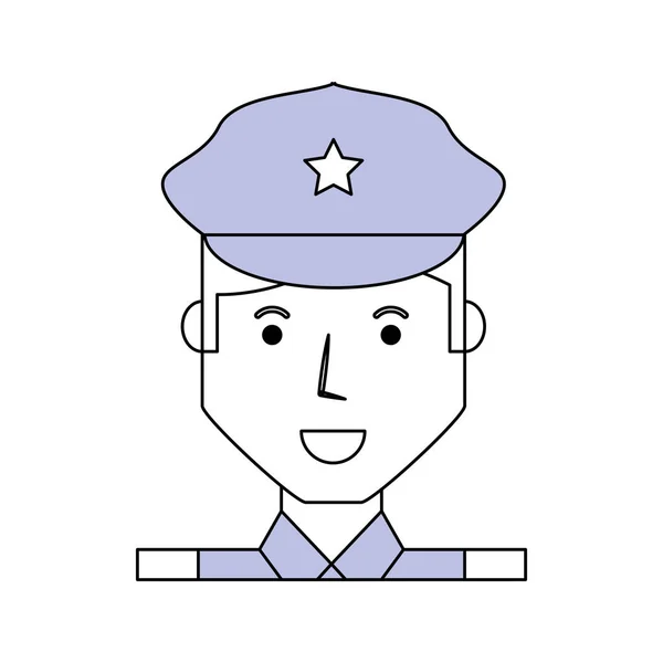 Policía Caricatura Icono Vector Ilustración Diseño Gráfico — Vector de stock