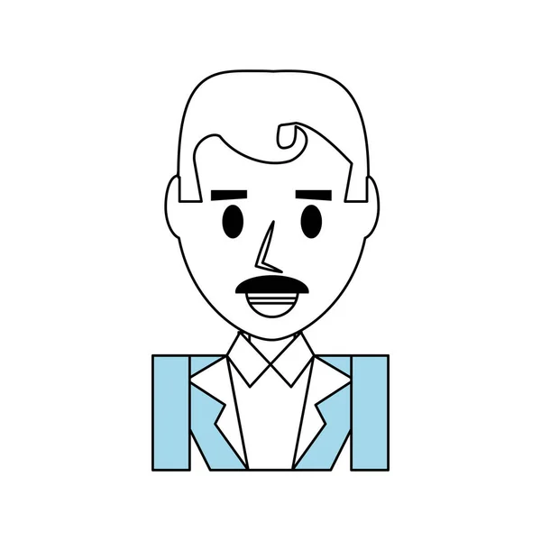 Businessman Profil Dessin Animé Icône Vectoriel Illustration Graphisme — Image vectorielle