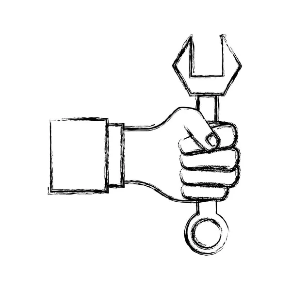 Main Avec Icône Outil Vectoriel Illustration Graphisme — Image vectorielle