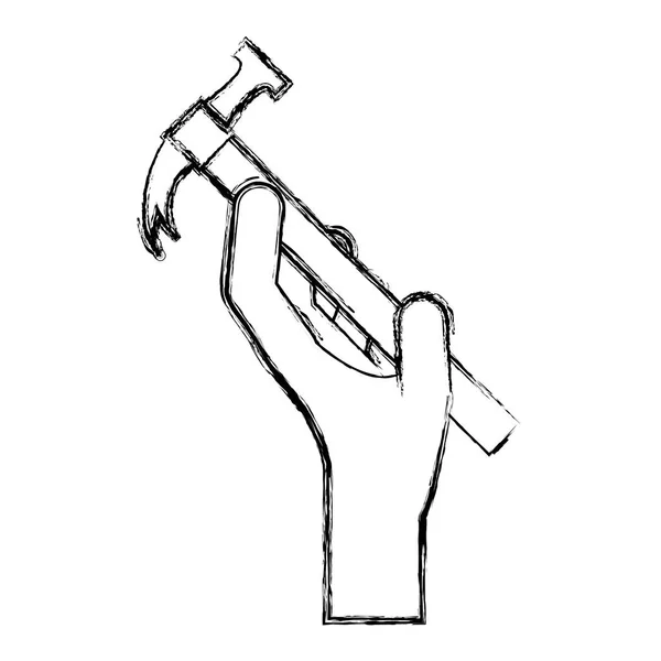 Hand Mit Werkzeug Symbol Vektor Illustration Grafik Design — Stockvektor