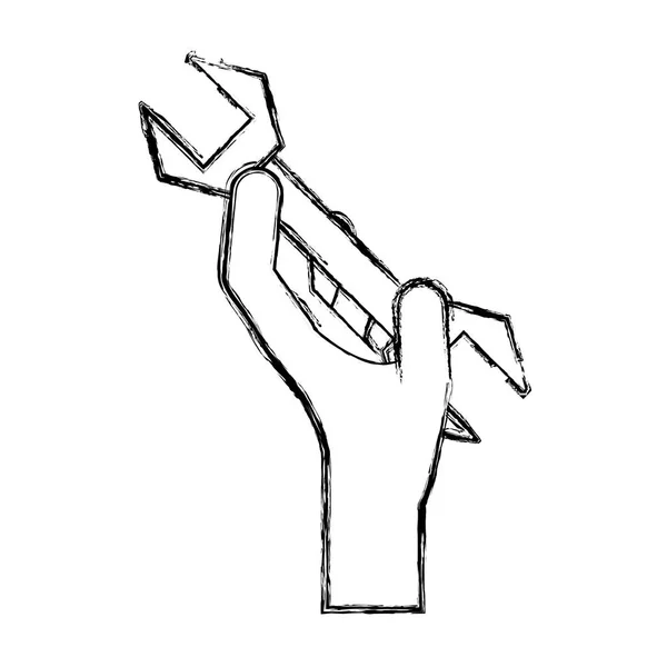 Hand Mit Werkzeug Symbol Vektor Illustration Grafik Design — Stockvektor