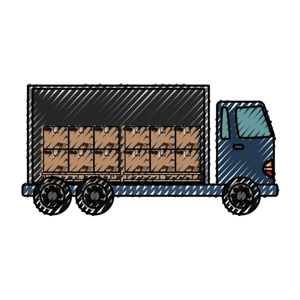 การจ รถบรรท ไอคอน ภาพวาดเวกเตอร การออกแบบกราฟ — ภาพเวกเตอร์สต็อก