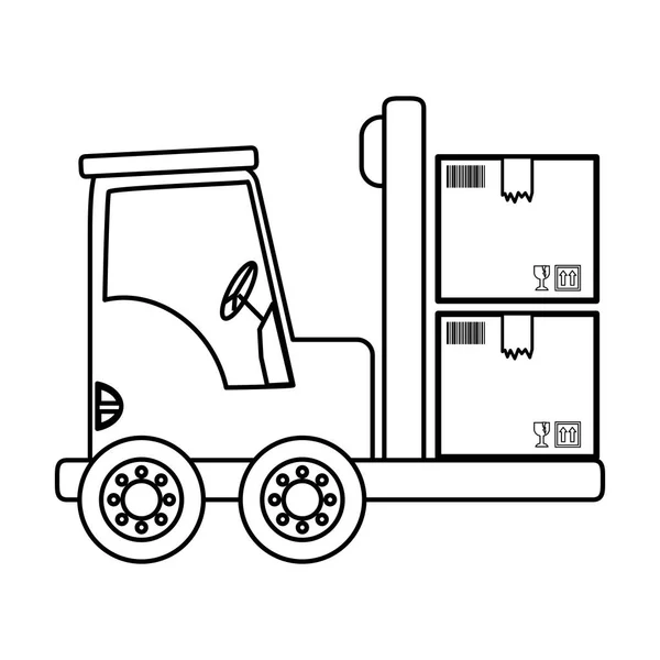 Forklift Kargo Ikon Vektor Gambar Desain Grafis - Stok Vektor