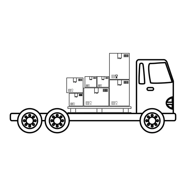 Dostawy Ładunków Ciężarówka Ikona Wektor Ilustracja Projekt Graficzny — Wektor stockowy