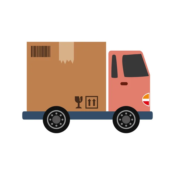 Levering Lading Vrachtwagen Pictogram Vector Illustratie Grafisch Ontwerp — Stockvector