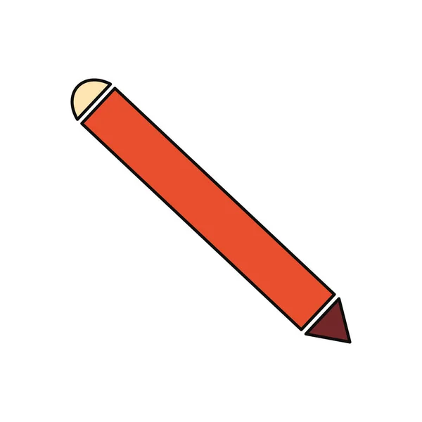 Crayon Bois Icône Isolée Vecteur Illustration Conception Graphique — Image vectorielle
