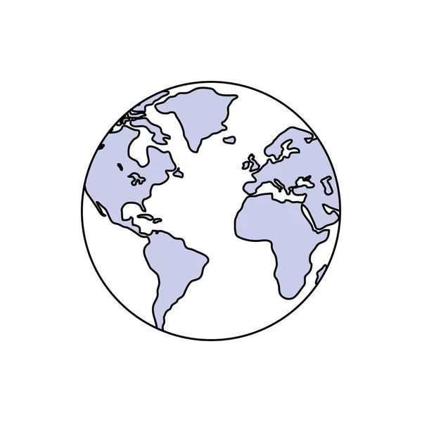 Mundo Tierra Aislado Icono Vector Ilustración Diseño Gráfico — Vector de stock