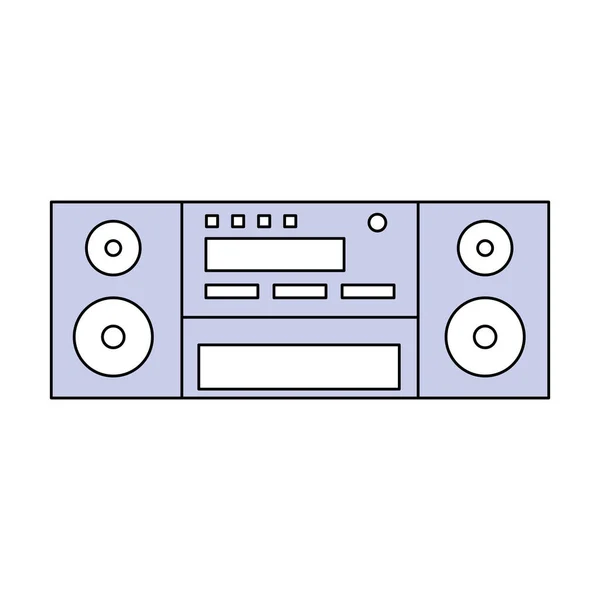 Vintage Radio Estéreo Icono Vector Ilustración Diseño Gráfico — Vector de stock