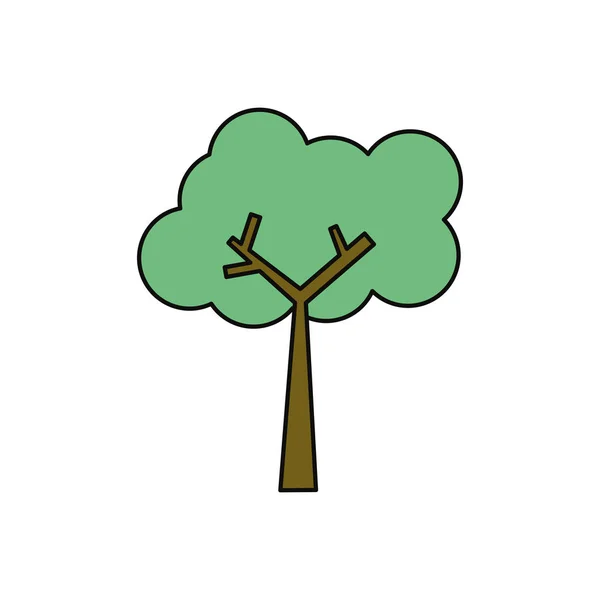树上自然生态图标矢量图平面设计 — 图库矢量图片
