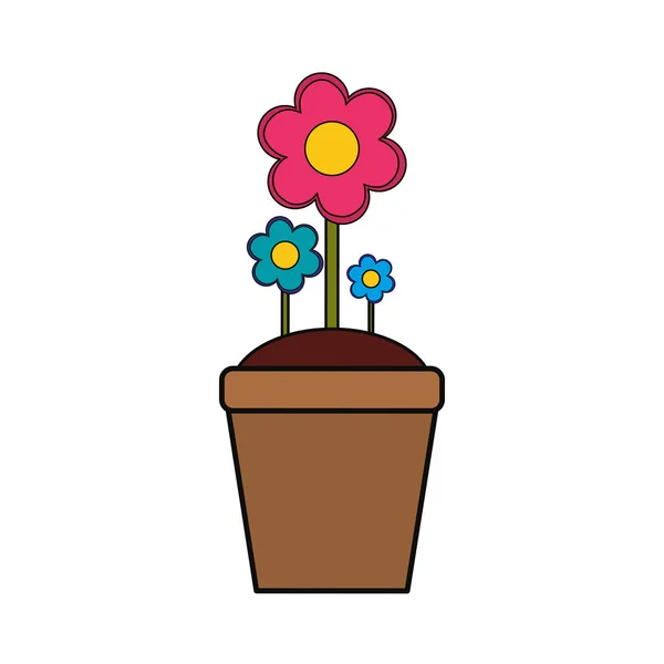 Schöne Blume Topf Symbol Vektor Illustration Grafik Design — Stockvektor