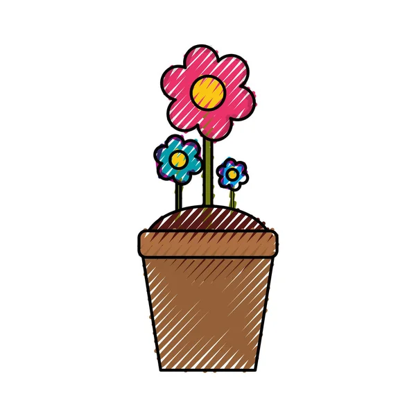 Schöne Blume Topf Symbol Vektor Illustration Grafik Design — Stockvektor