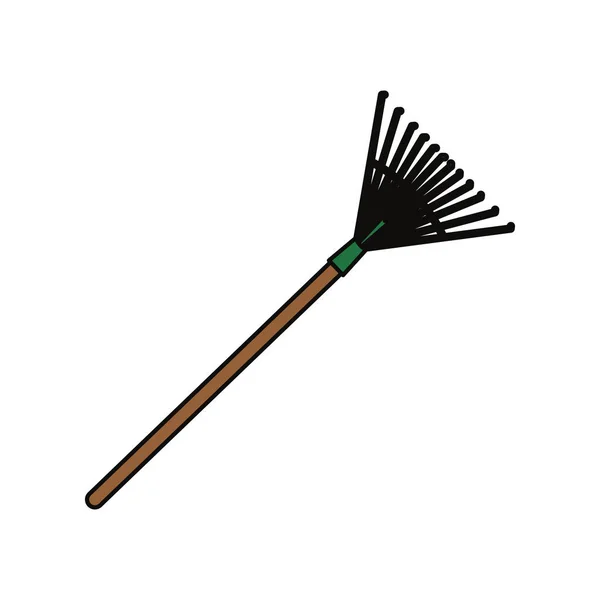 Rake Gardening Tool Icon Vector Illustration Graphic Design — Stock Vector