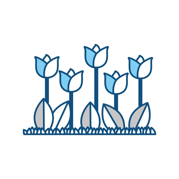 Beautiful Flowers Gardening Icon Vector Illustration Graphic Design — Stock Vector