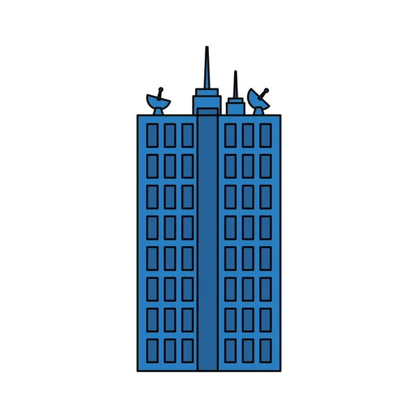 Städtische Turm Gebäude Symbol Vektor Illustration Grafik Design — Stockvektor