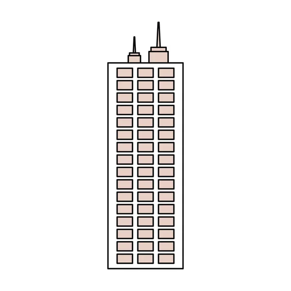 Αστικός Πύργος Κτίριο Εικονίδιο Εικονογράφηση Διάνυσμα Γραφικού Σχεδιασμού — Διανυσματικό Αρχείο