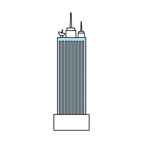 Stedelijke Tower Gebouw Pictogram Vector Illustratie Grafisch Ontwerp — Stockvector