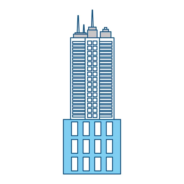 Städtische Turm Gebäude Symbol Vektor Illustration Grafik Design — Stockvektor