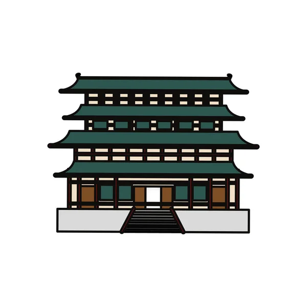 Japanese Temple Building Icon Vector Illustration Graphic Design — Stock Vector