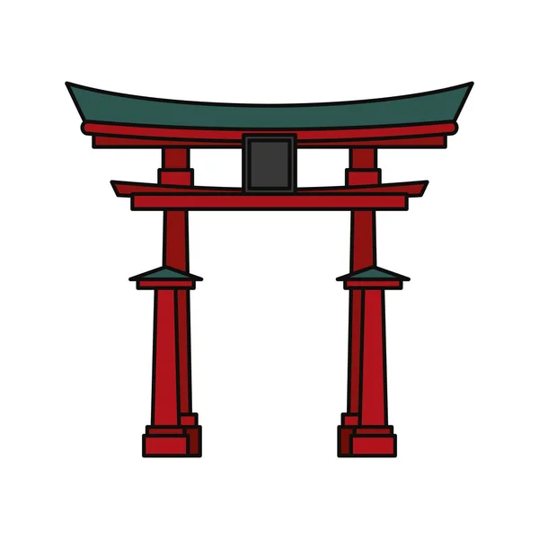 Japansk Tempel Bygga Ikon Vektor Illustration Grafisk Design — Stock vektor