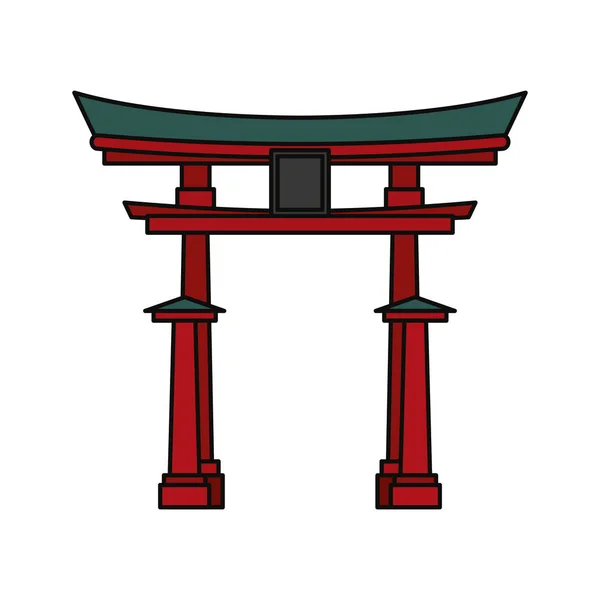 Templo Japonés Icono Construcción Vector Ilustración Diseño Gráfico — Vector de stock