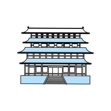 Simge vektör çizim grafik tasarım bina Japonca Tapınak