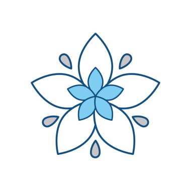 Güzel çiçek sembol simge vektör çizim grafik tasarım