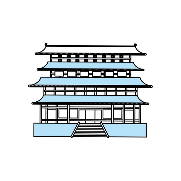 Edificio Tempio Giapponese Icona Vettore Illustrazione Grafica Design — Vettoriale Stock
