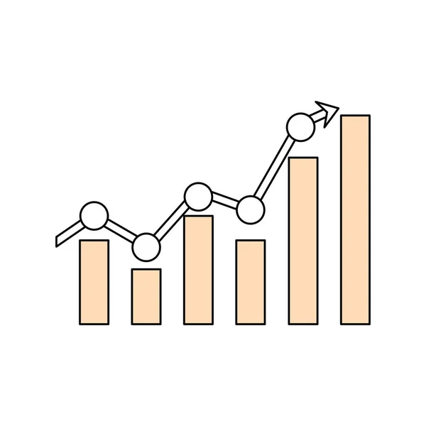 Barre Statistiche Icona Grafica Vettoriale Illustrazione Grafica — Vettoriale Stock