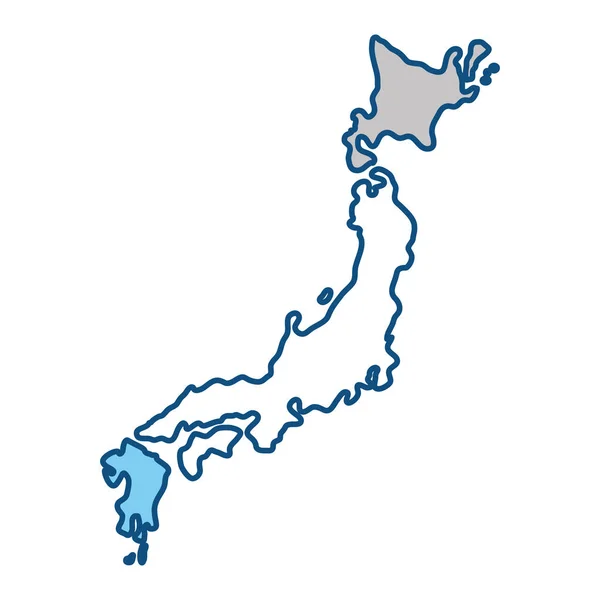 Japan Map Silhouette Icon Vektor Illustration Grafik Design — Stockvektor