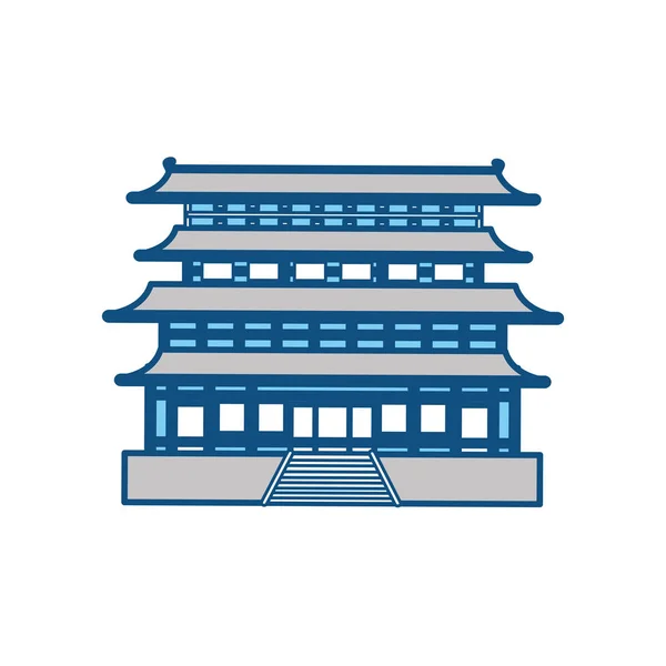 Japońska Świątynia Budynek Wektor Ikona Ilustracja Projekt Graficzny — Wektor stockowy