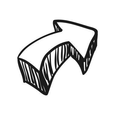 Ok izole karalama simge vektör çizim grafik tasarım