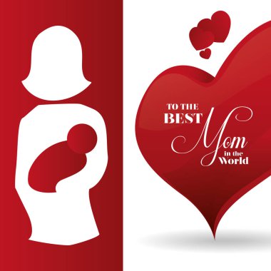 En iyi anne hiç yaratıcı dekorasyon kartı