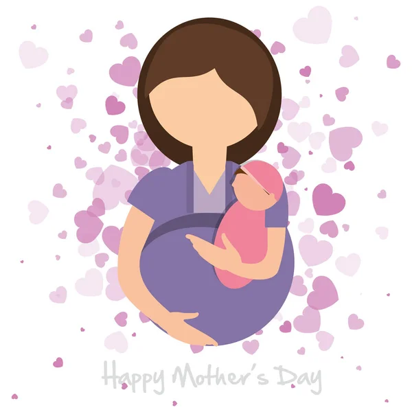 Mothers day card mom pregnancy celebration — Stock Vector