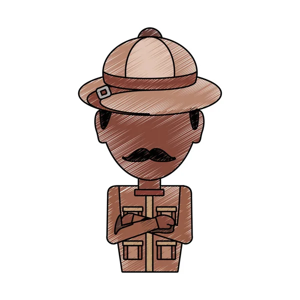 Safari hombre vector ilustración — Archivo Imágenes Vectoriales