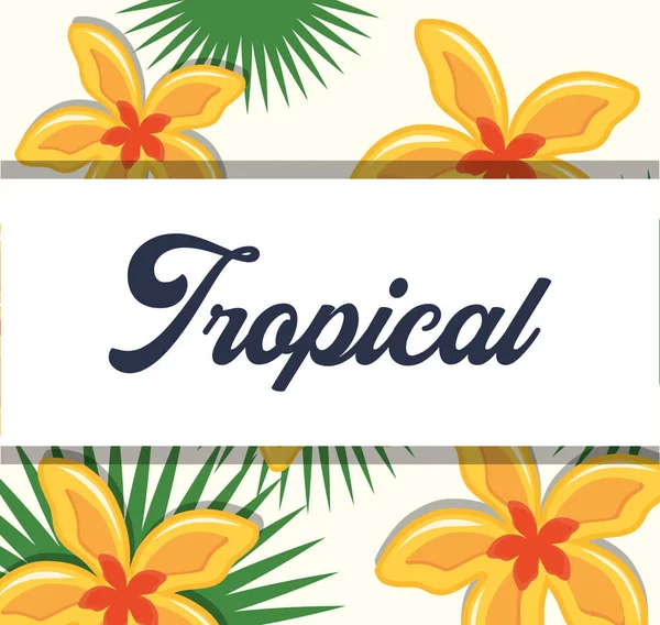 Diseño de flores tropicales — Vector de stock