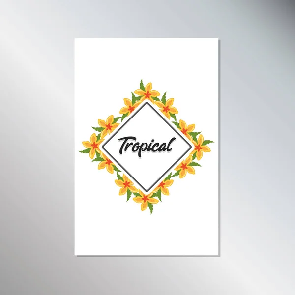 Diseño de flores tropicales — Vector de stock