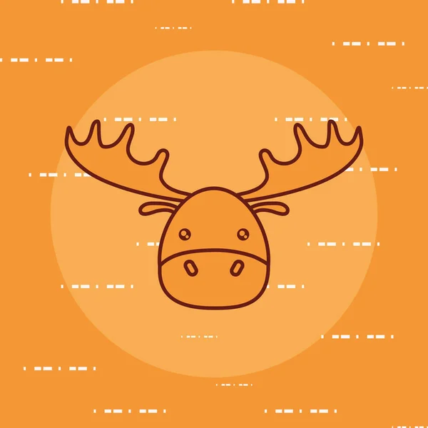 Lindo icono de alce imagen — Vector de stock