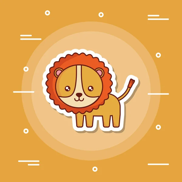Lindo icono de león imagen — Vector de stock