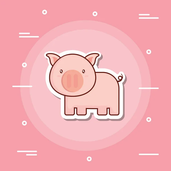 Image icône de porc mignon — Image vectorielle