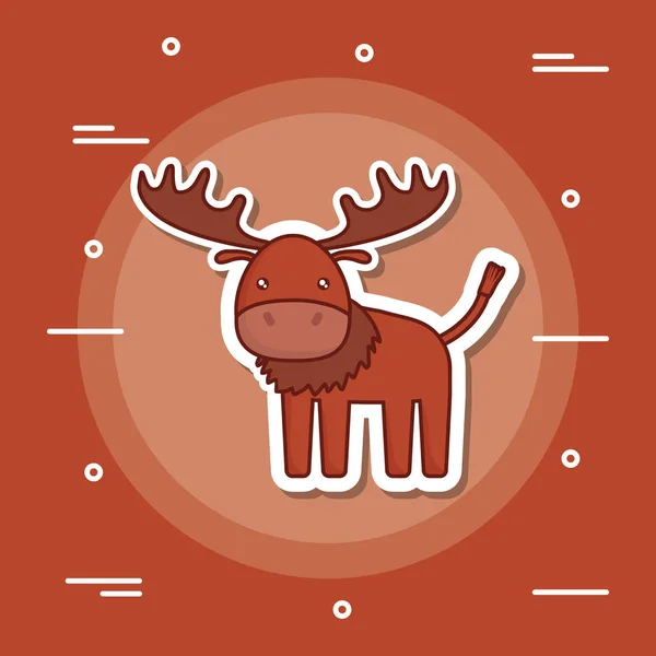 Cute elk icon image — Stock Vector