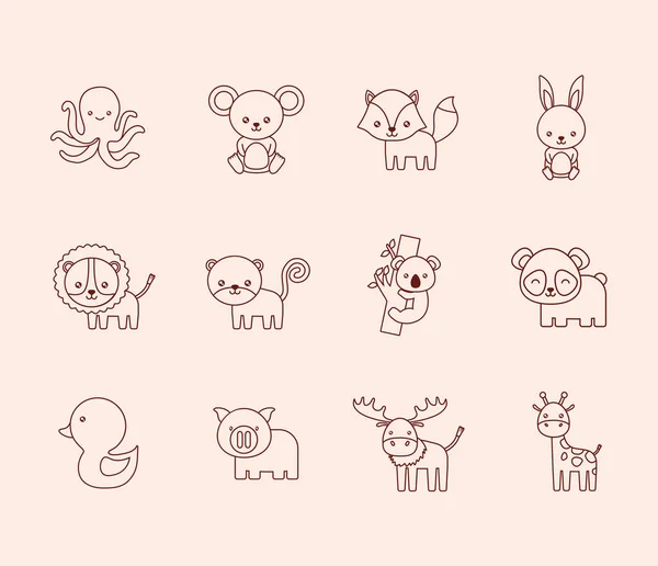 Lindo diseño de animales — Vector de stock