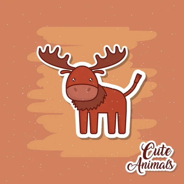 Cute elk icon image — Stock Vector