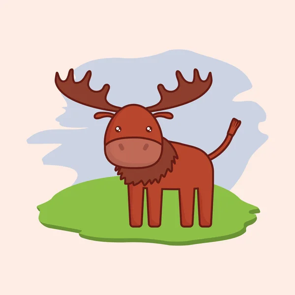 Obrázek ikony roztomilý elk — Stockový vektor