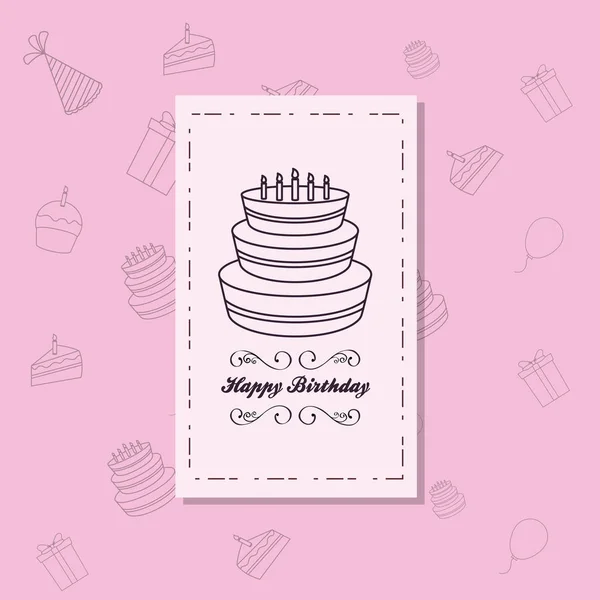 Happy birthday card icon — Stock Vector