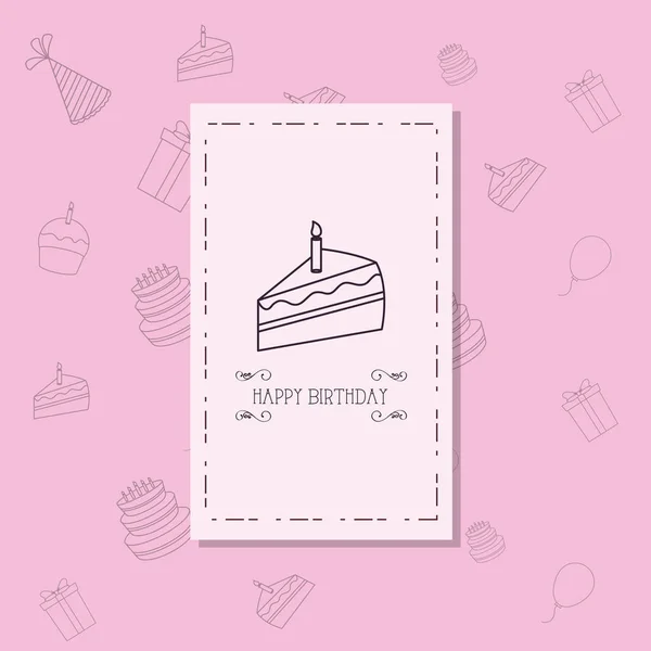 Feliz cumpleaños icono de la tarjeta — Vector de stock